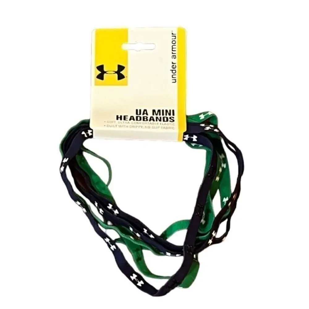 Under Armour‎ Navy And Green Mini Headbands, 2 Packs, NWT
